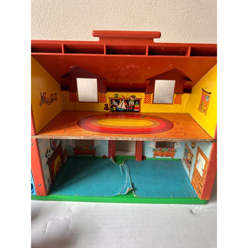 Vtg Fisher Price Little People Tudor House 952 Play Family Toy Lot Cows Figures - Picture 6 of 12